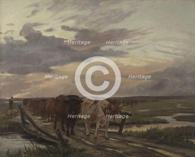 A Cow-drove, c1870. Creator: Theodor Esbern Philipsen.