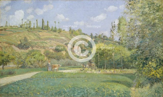 A Cowherd at Valhermeil, Auvers-sur-Oise, 1874. Creator: Camille Pissarro.