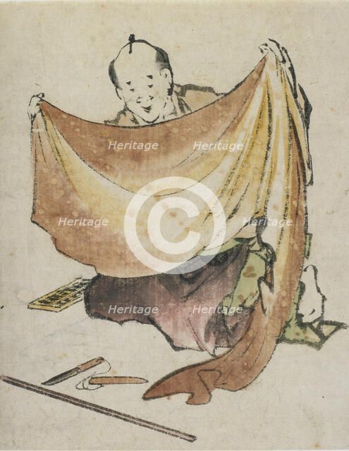 A Cloth Merchant, late 18th-early 19th century. Creator: Hokusai.