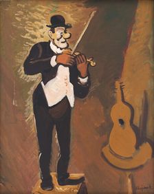 A Clown Playing the Violin, 1940. Creator: Cyprian Majernik