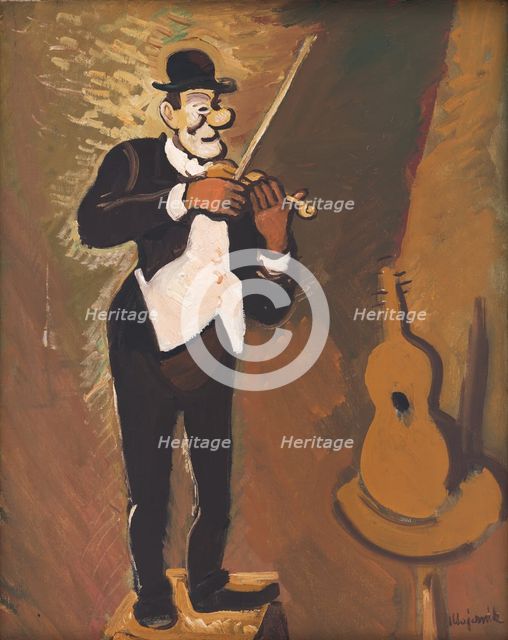 A Clown Playing the Violin, 1940. Creator: Cyprian Majernik.