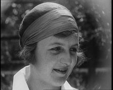 A Close up Shot of Betty May Nuthall Shoemaker, the British World Top Female Tennis Player, 1920. Creator: British Pathe Ltd