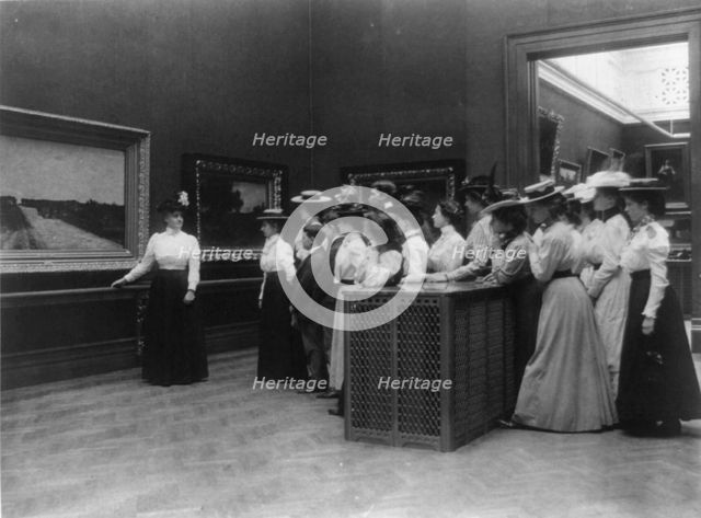A class visiting the Art Gallery, (1899?). Creator: Frances Benjamin Johnston.