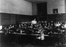 A class in watercolor, 3rd Division, (1899?). Creator: Frances Benjamin Johnston