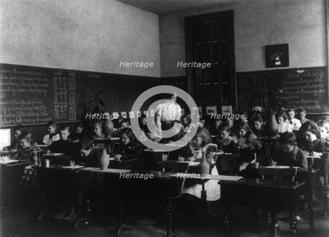 A class in watercolor, 3rd Division, (1899?). Creator: Frances Benjamin Johnston.