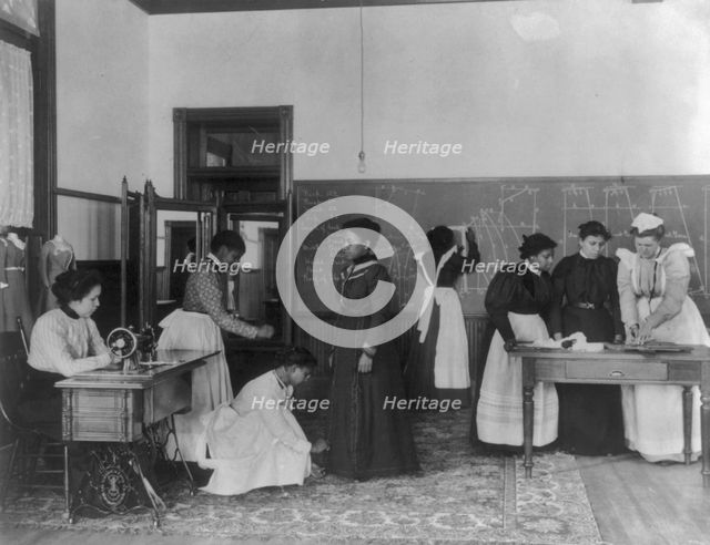 A class in dressmaking, Hampton Institute, Hampton, Virginia, 1899. Creator: Frances Benjamin Johnston.