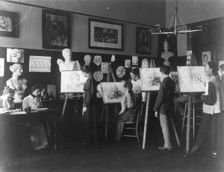 A class in painting, Central High School, (1899?). Creator: Frances Benjamin Johnston