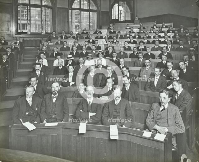A class listening to a lecture, London Day Training College, 1914. Artist: Unknown.