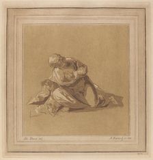 A Crouching Apostle (Saint Peter), 1785. Creator: Adam von Bartsch