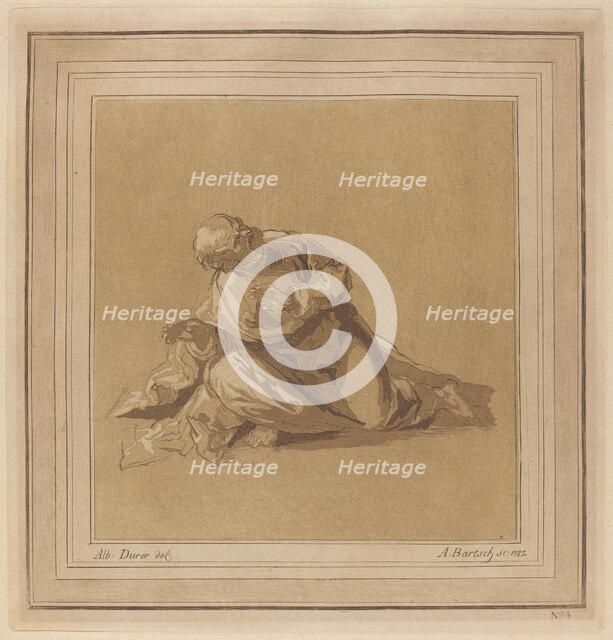 A Crouching Apostle (Saint Peter), 1785. Creator: Adam von Bartsch.