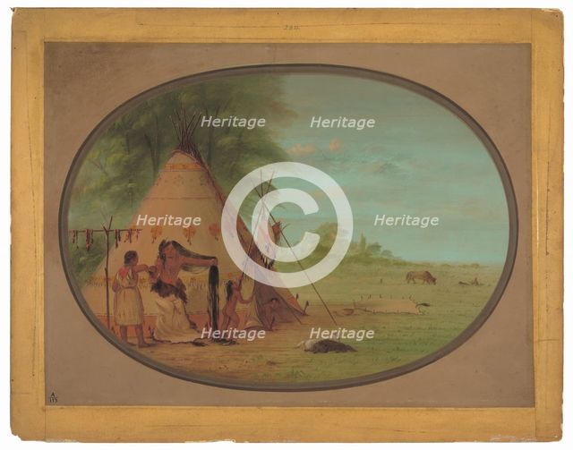A Crow Chief at His Toilette, 1861/1869. Creator: George Catlin.
