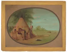 A Crow Chief at His Toilette, 1861/1869. Creator: George Catlin
