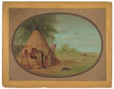 A Crow Chief at His Toilette, 1861/1869. Creator: George Catlin