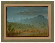 A Crow Village and the Salmon River Mountains, 1855/1869. Creator: George Catlin
