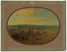 A Crow Village on the Salmon River, 1855/1869. Creator: George Catlin