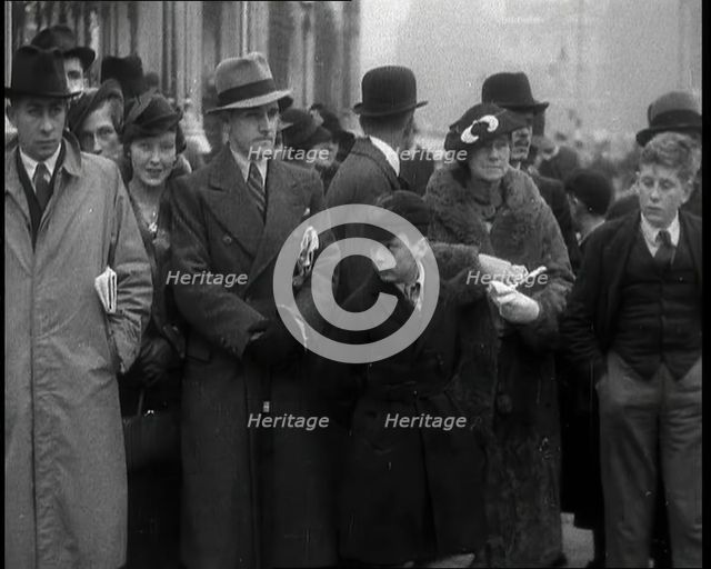 A Crowd Gathering, 1936. Creator: British Pathe Ltd.