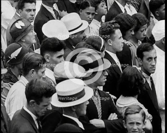 A Crowd of Civilians Listening To a Speech, 1932. Creator: British Pathe Ltd.