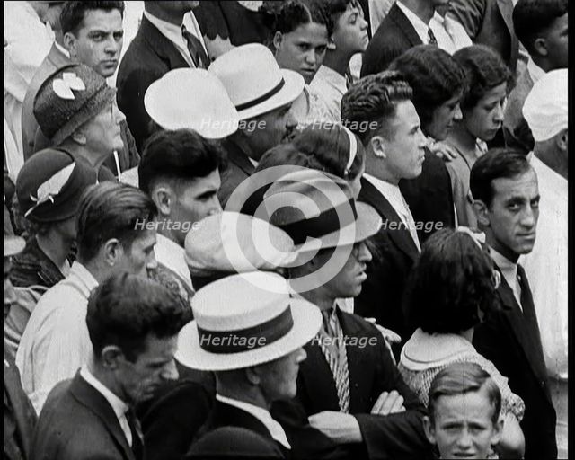 A Crowd of Civilians Listening To a Speech, 1932. Creator: British Pathe Ltd.