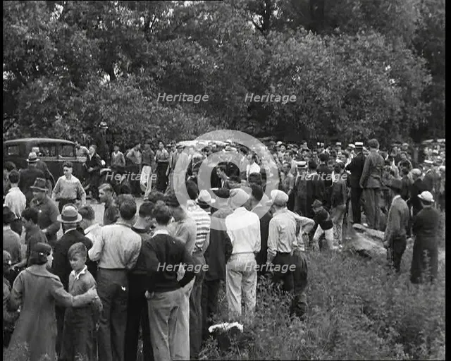 A Crowd of Civilians Listening To a Speech, 1932. Creator: British Pathe Ltd.
