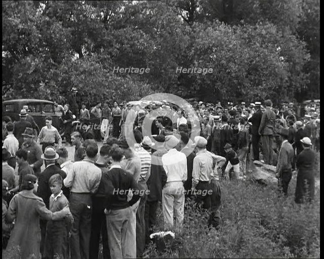 A Crowd of Civilians Listening To a Speech, 1932. Creator: British Pathe Ltd.