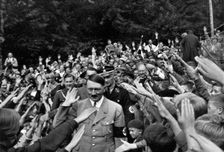 A crowd outside the Führer's residence at Obersalzberg, Bavaria, Germany, 1936