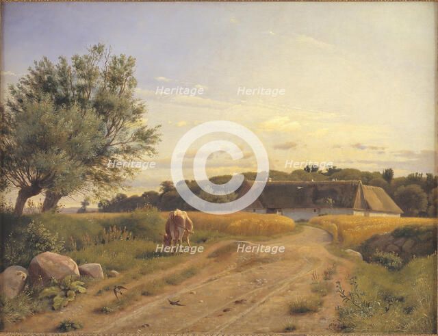A Croft at Lodskov near Vognserup Manor, Zealand, 1847. Creator: Johan Thomas Lundbye.