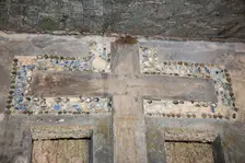 A cross in Capuchos Convent, Sintra, Portugal, 2009. Creator: Samuel Magal