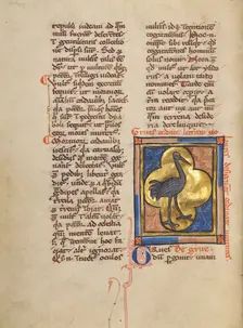 A Crane; Bestiary, about 1270. Creator: Unknown