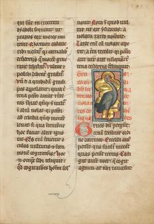 A Crane; De Natura Avium; De Pastoribus et Ovibus; Bestiarium, 1277 or after. Creator: Unknown