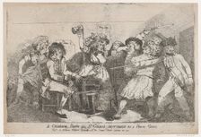 A Cribbage Party in St. Giles's Disturbed By A Press Gang, October 26, 1787., October 26, 1787. Creator: Thomas Rowlandson