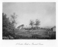 A cricket match on Bansted Downs, Surrey, 19th century (1912)