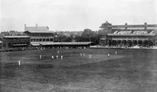 A cricket match in progress at Lord's cricket ground, London, 1912