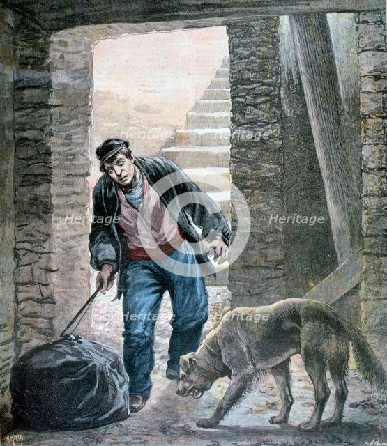 A crime on the Rue Botzaris, Paris, 1892. Creator: F Meaulle.