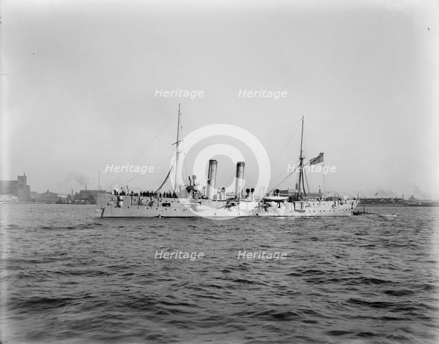 A cruiser, U.S. Navy, between 1890 and 1901. Creator: William H. Jackson.