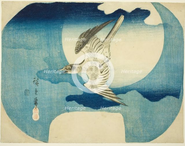 A Cuckoo against the Moon, c. 1843/46. Creator: Ando Hiroshige.