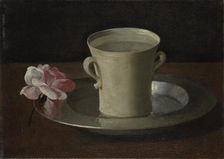 A Cup of Water and a Rose, c.1630. Artist: Zurbarán, Francisco, de (1598-1664)