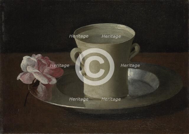A Cup of Water and a Rose, c.1630. Artist: Zurbarán, Francisco, de (1598-1664)