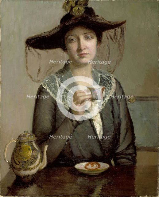 A Cup of Tea, turn of the 19/20th century. Creator: Lilla Cabot Perry.