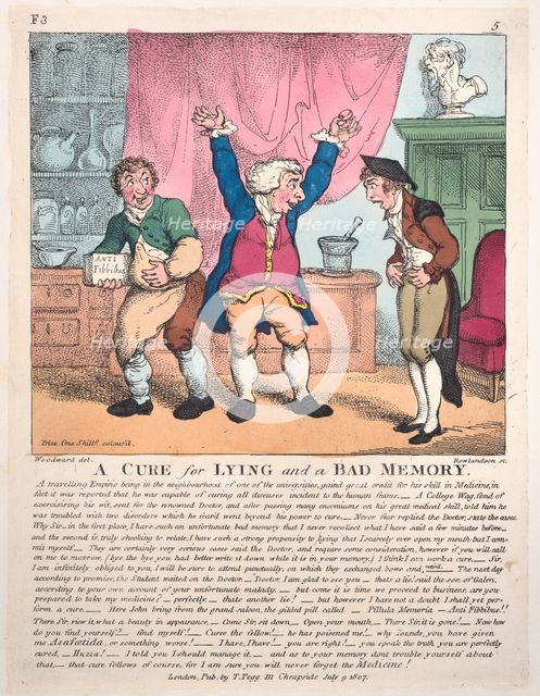 A Cure for Lying and a Bad Memory, July 9, 1807., July 9, 1807. Creator: Thomas Rowlandson.