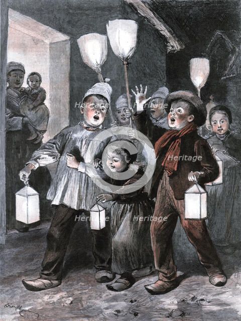 ''A Curious Custom in Brittany', 1891. Creator: Adrien Marie.