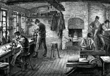 A cutler's shop, c1880