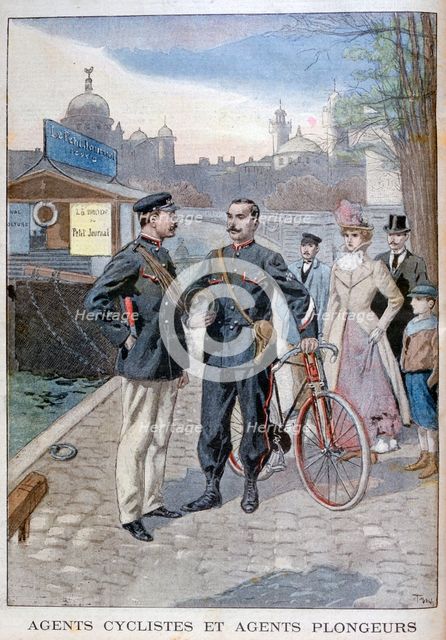 A cycle and water police officer, Paris, 1900. Artist: Oswaldo Tofani