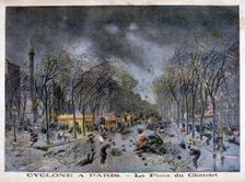 A cyclone in Paris, Place du Châtelet, 1896. Artist: Henri Meyer
