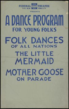 A Dance Program for Young Folks, New York, 1937. Creator: Unknown