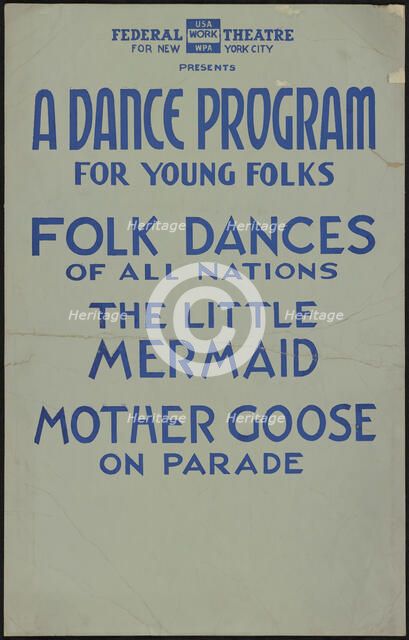 A Dance Program for Young Folks, New York, 1937. Creator: Unknown.