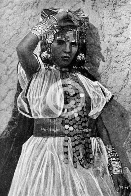 A dancer in Biskra, Algeria, 1922.Artist: Crete