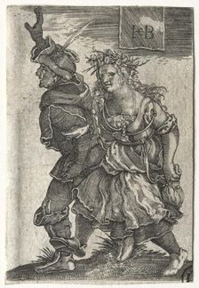 A Dancing Couple of Peasants. Creator: Jacob Binck (German, 1500-1569)