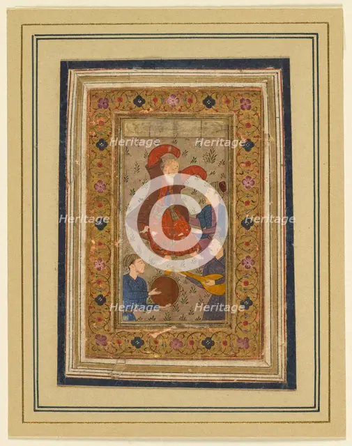 A dancing dervish and three musicians…(Persian, 1555-1591), 1637. Creator: Unknown.
