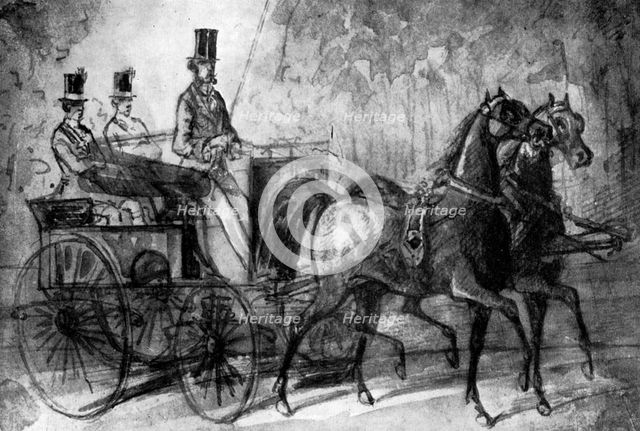 'A Dandy Driving', 19th century, (1930). Artist: Constantin Guys