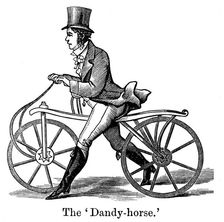 A Dandy-Horse or Draisienne of the type fashionable c1820